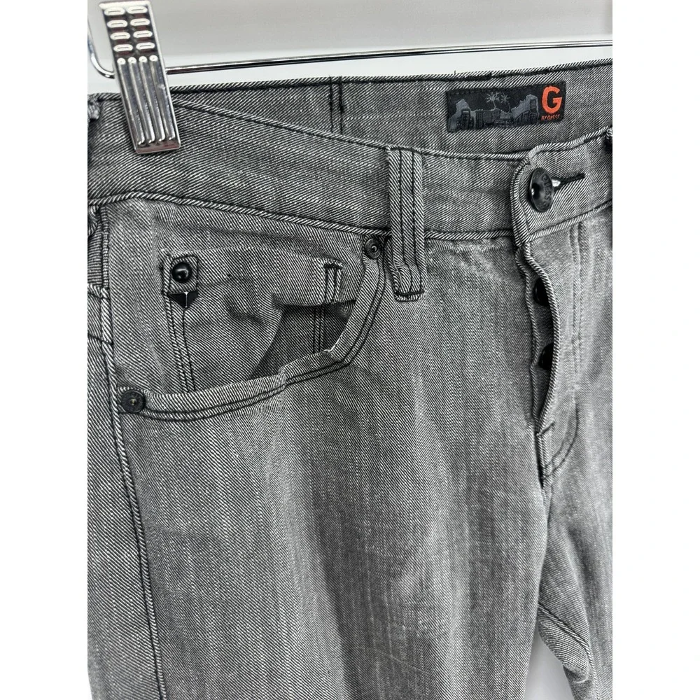 G By Guess‎ Jeans Mens 32 Gray Calm Low Straight Studded Pockets Stretch Denim